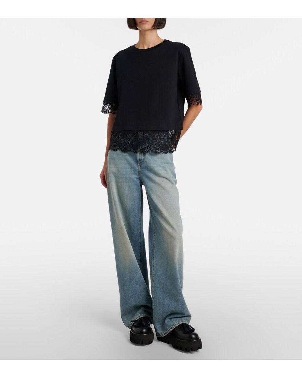 McQueen Black Sofa Leather Platform Loafers