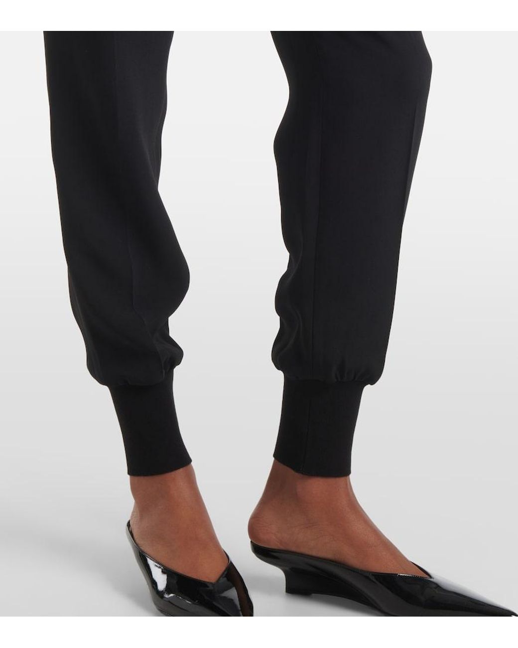 Stella McCartney Black Julia High-Rise Tapered Pants