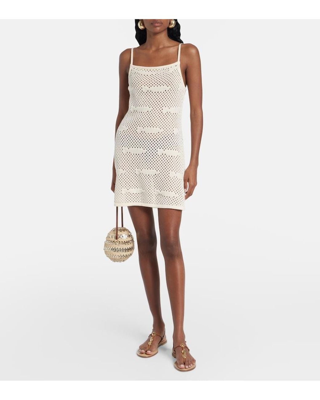 Staud Natural Rio Crochet Cotton Beach Dress