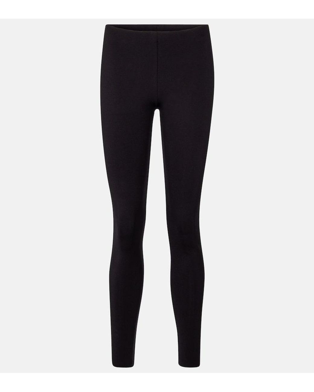 The Row Black Woolworth Stretch-jersey leggings