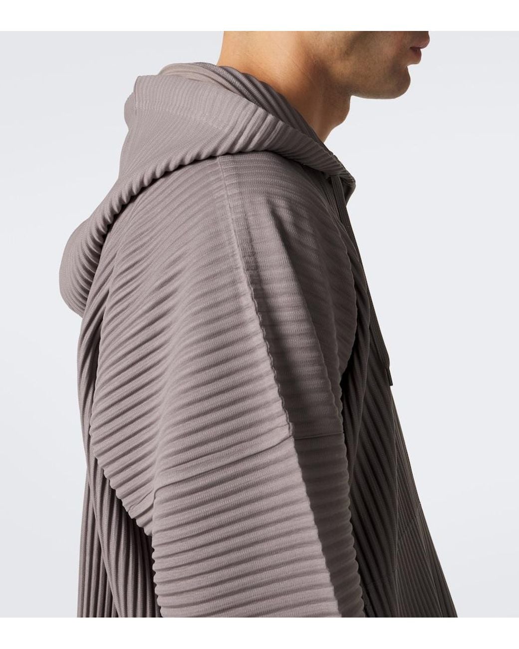 Homme Plissé Issey Miyake Gray Monthly Colors: October Pleated Hoodie for men