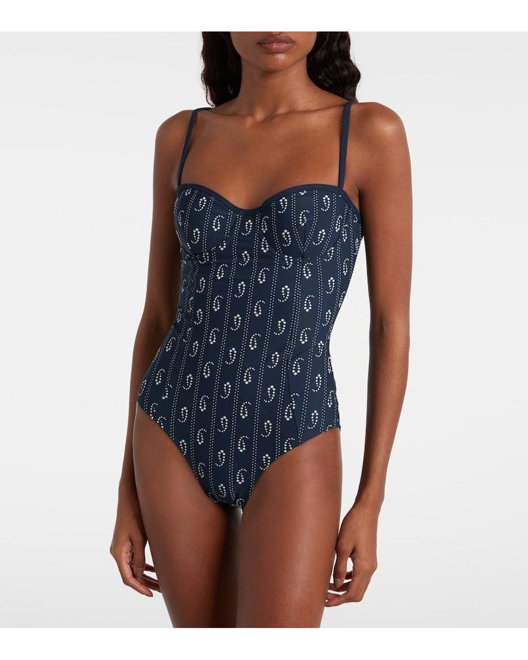 Tory Burch Blue Printed Swimsuit