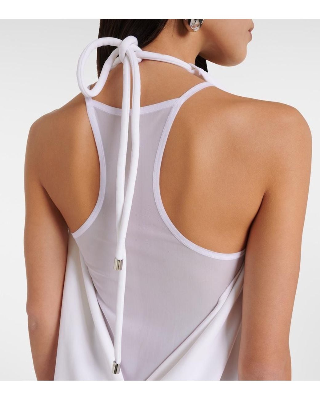 Sportmax White Alceste Draped Halterneck Maxi Dress