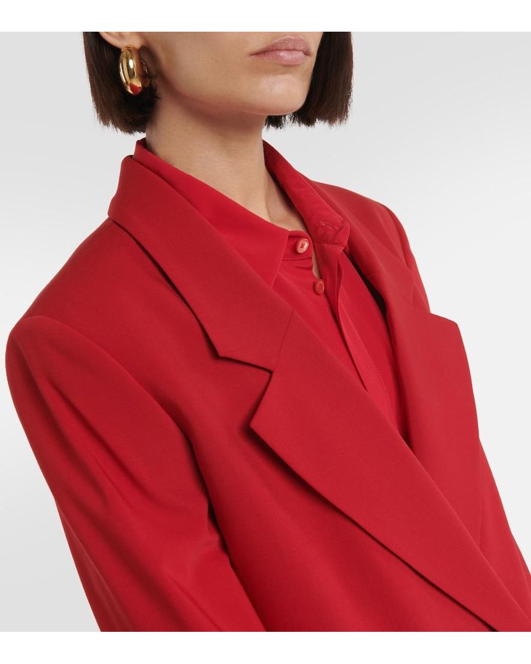 Dorothee Schumacher Red Modern Sophistication Blazer