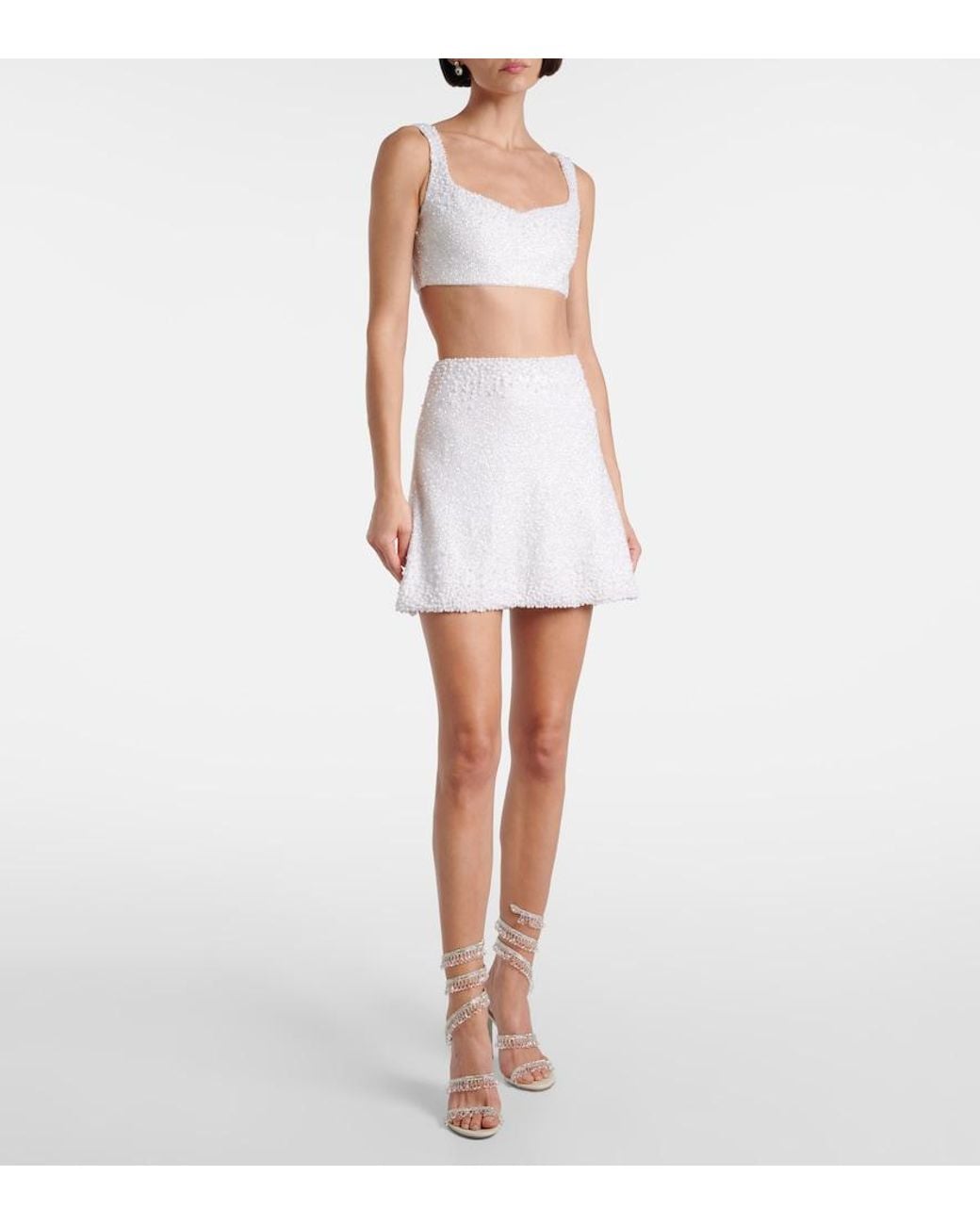 Clio Peppiatt White Venus Embellished Bra Top