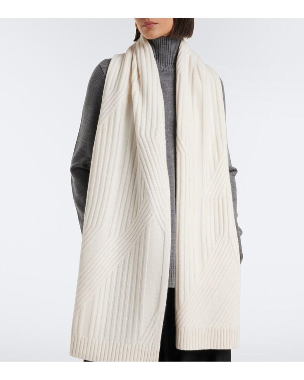 Joseph White Coral Wool Scarf