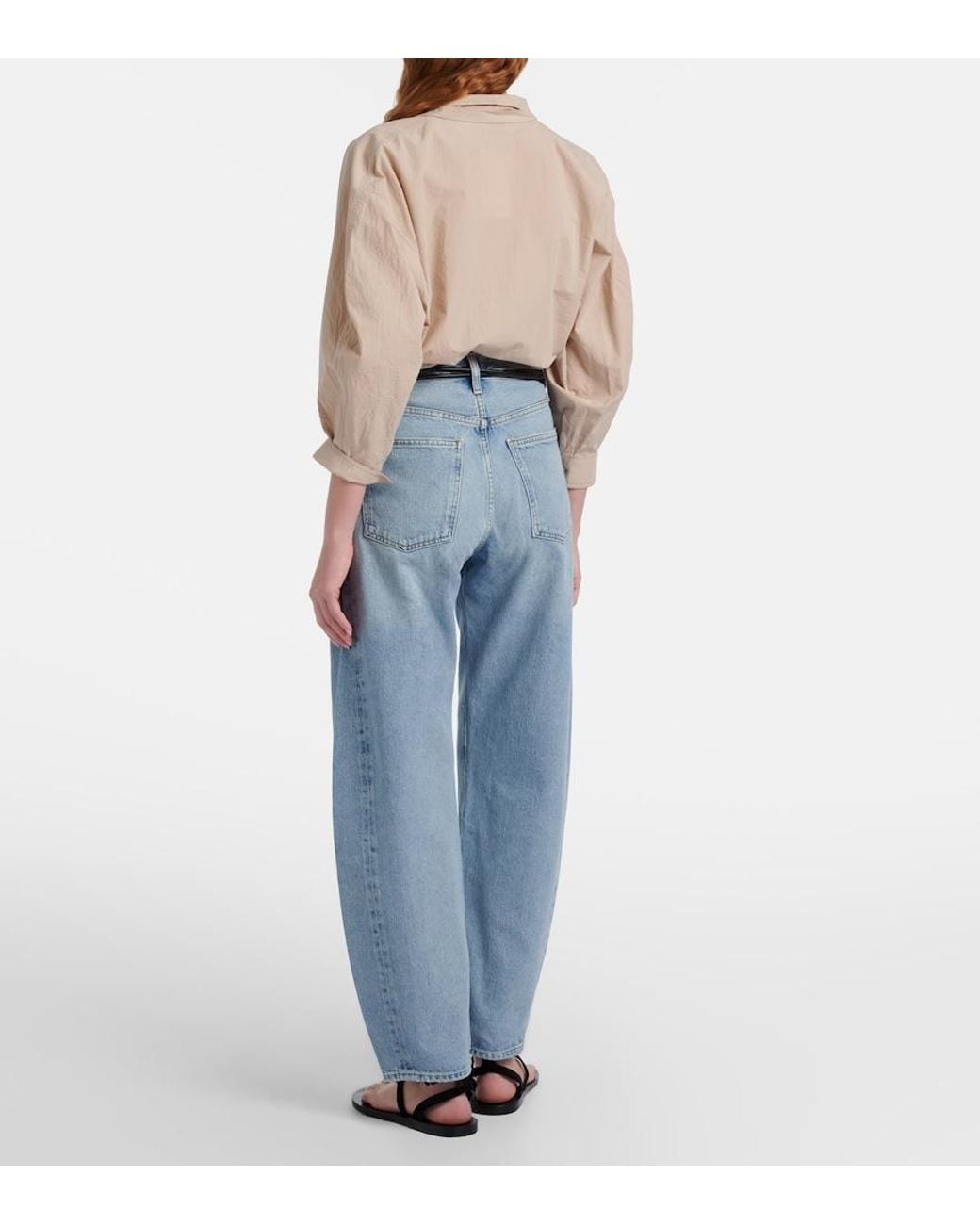 Agolde Blue Luna Faded Barrel-Leg Jeans
