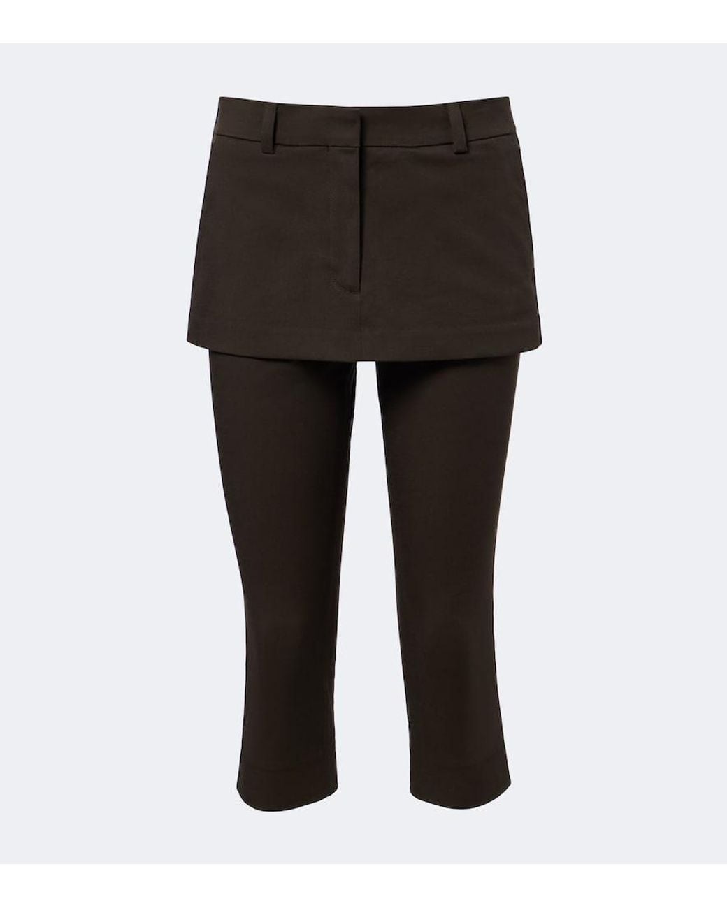 Acne Black Layered Cotton Capri Pants