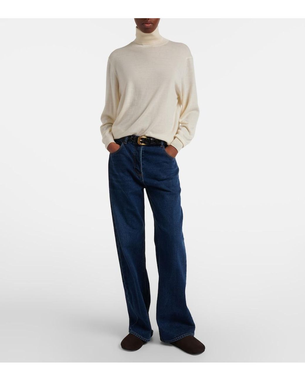 The Row Blue Finbar Wide-Leg Jeans