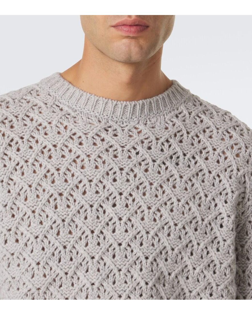 Valentino Garavani Gray Wool And Cashmere Sweater for men
