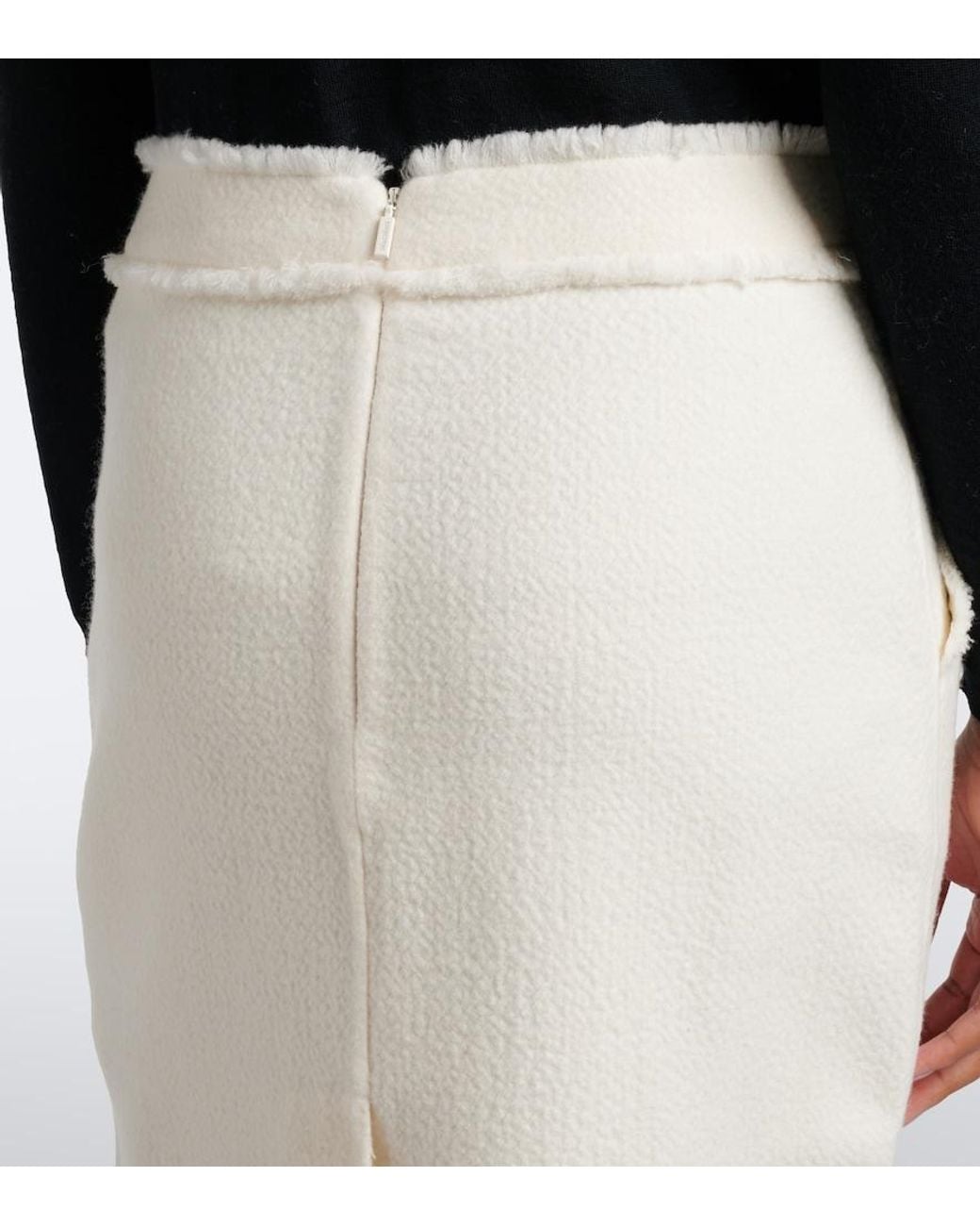 Max Mara White Virgin Wool Jersey Miniskirt