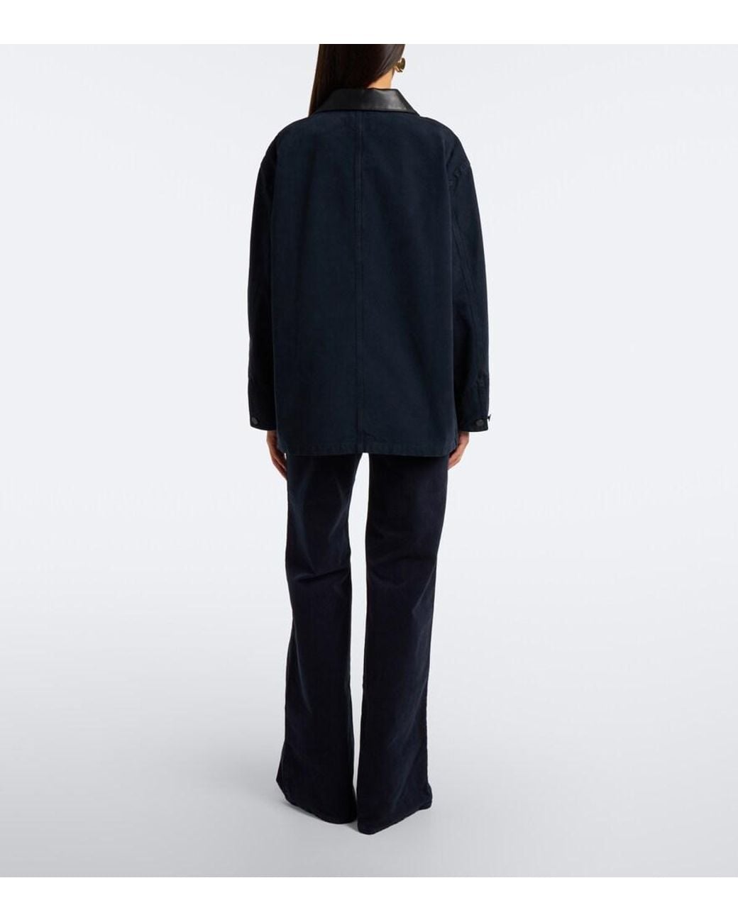 Nili Lotan Blue Florence Cotton-Blend Corduroy Wide-Leg Pants