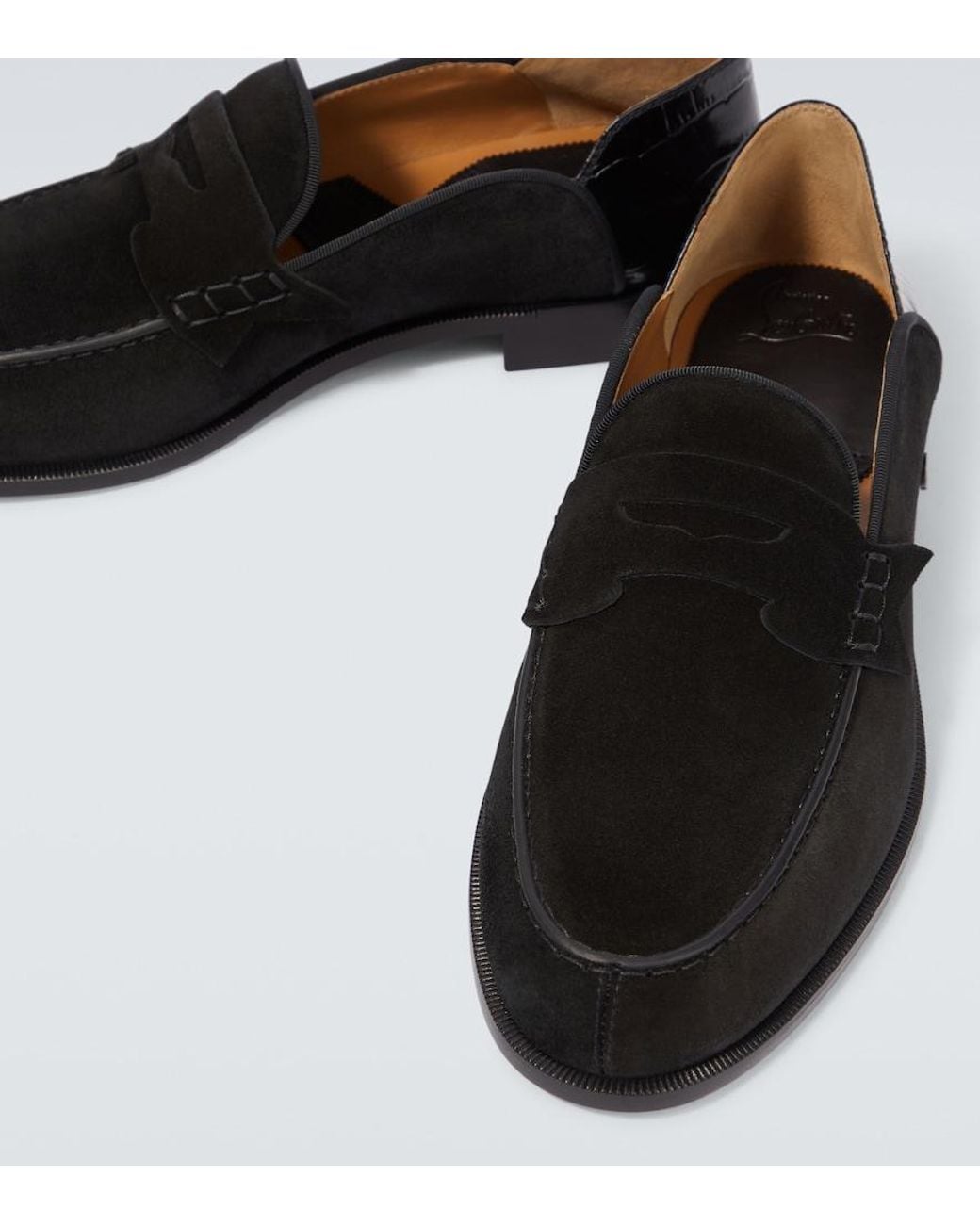 Christian Louboutin Loafers Penny No Back Aus Veloursleder in Black für Herren
