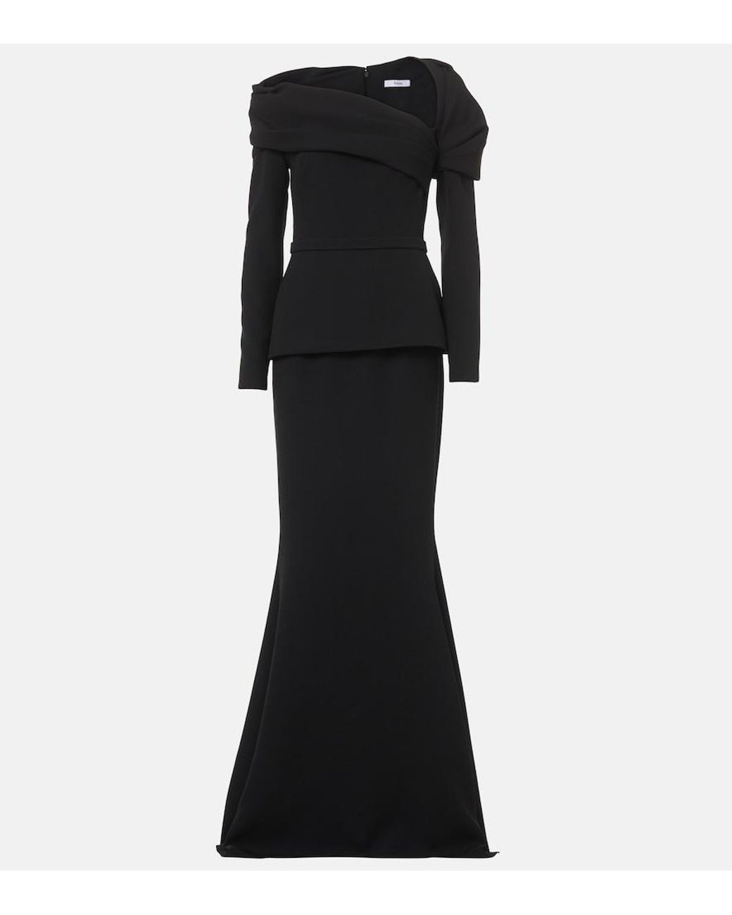 Safiyaa Black Draped Gown