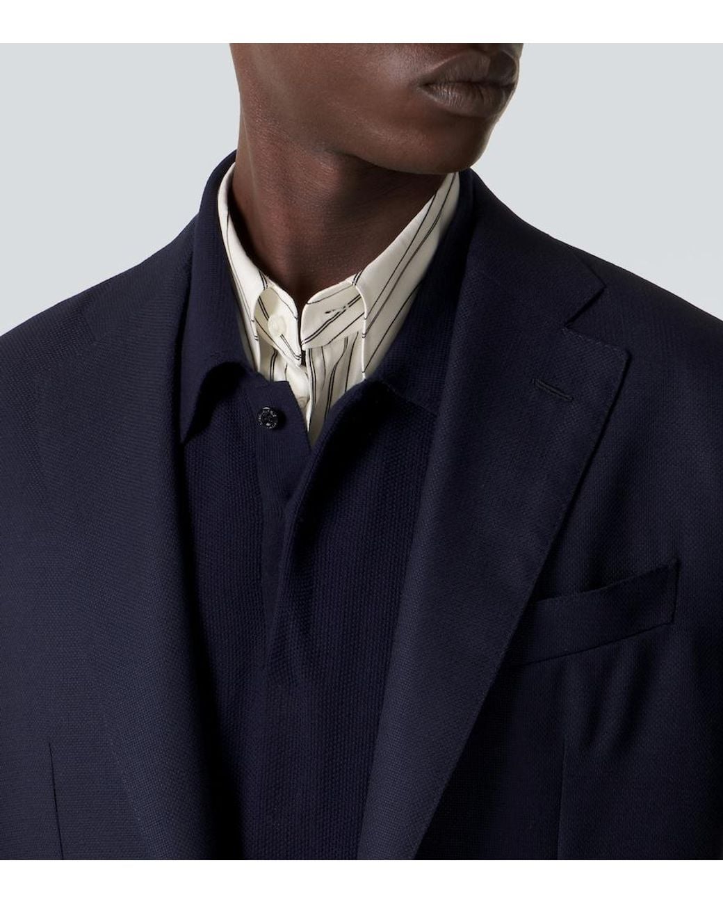Thom Sweeney Blue Wool Blazer for men