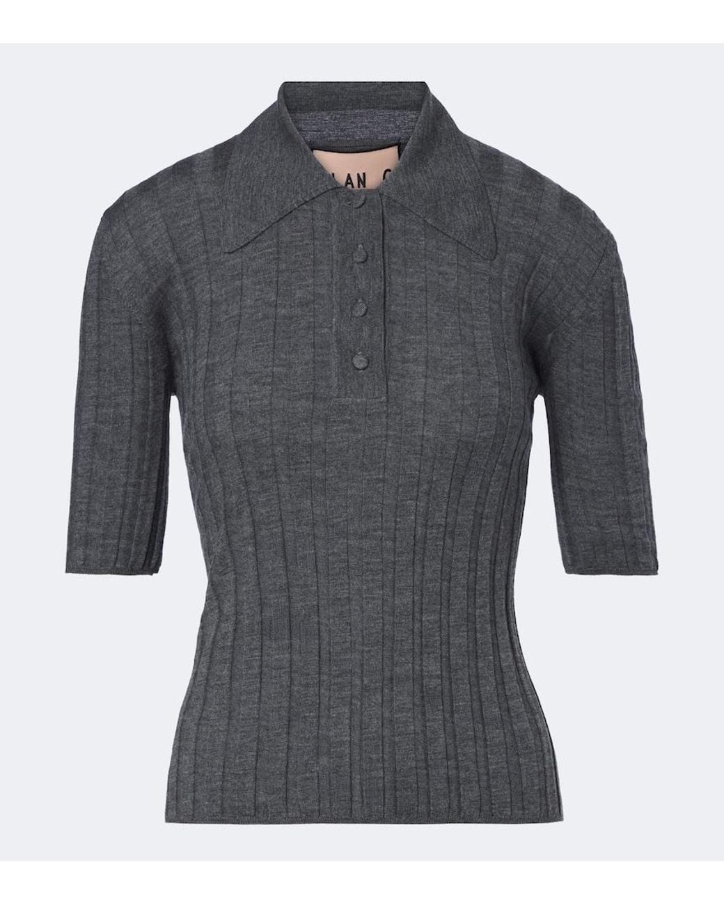 Plan C Gray Polo-Pullover Aus Wolle