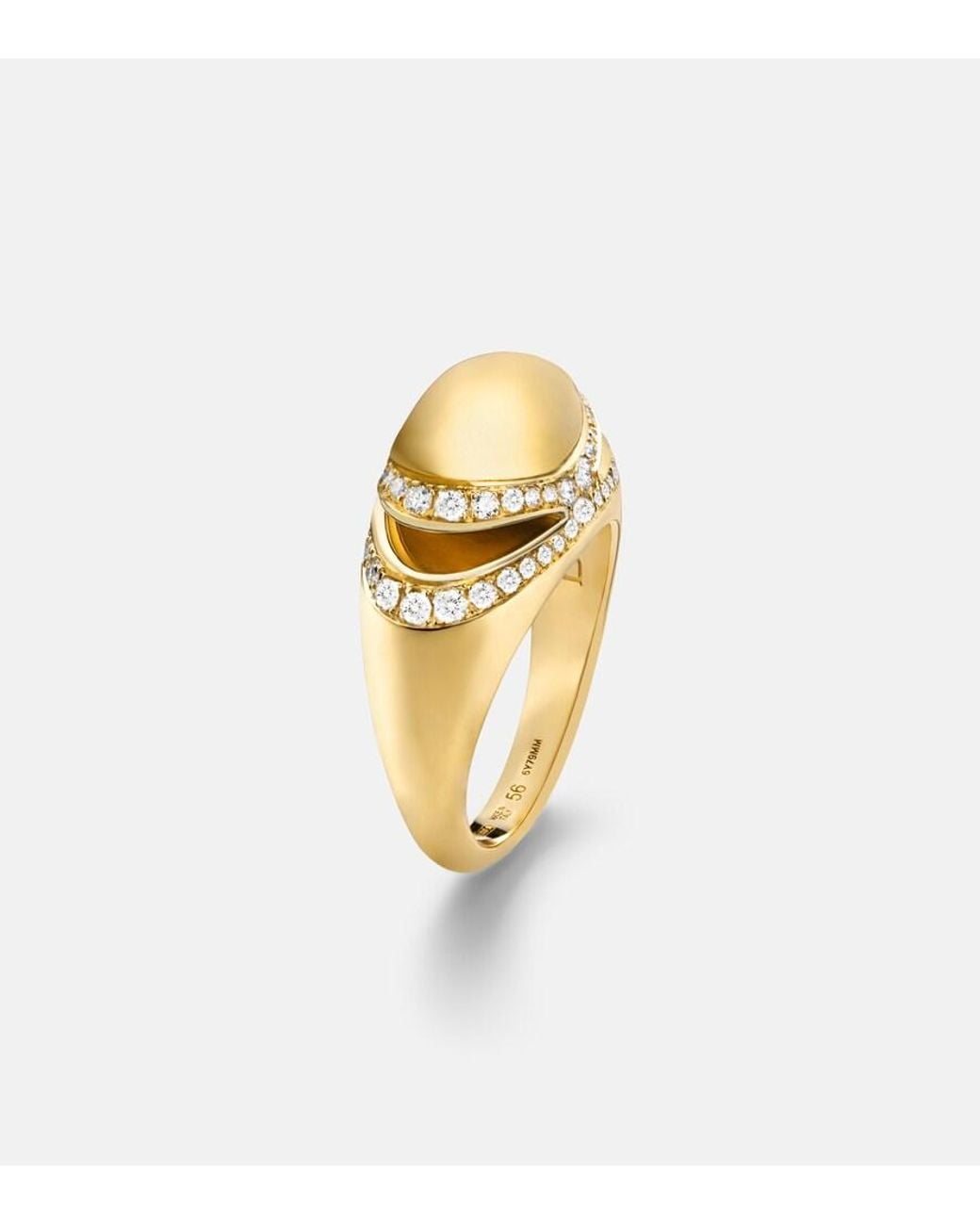 BVLGARI Metallic Cabochon 18Kt Ring With Diamonds