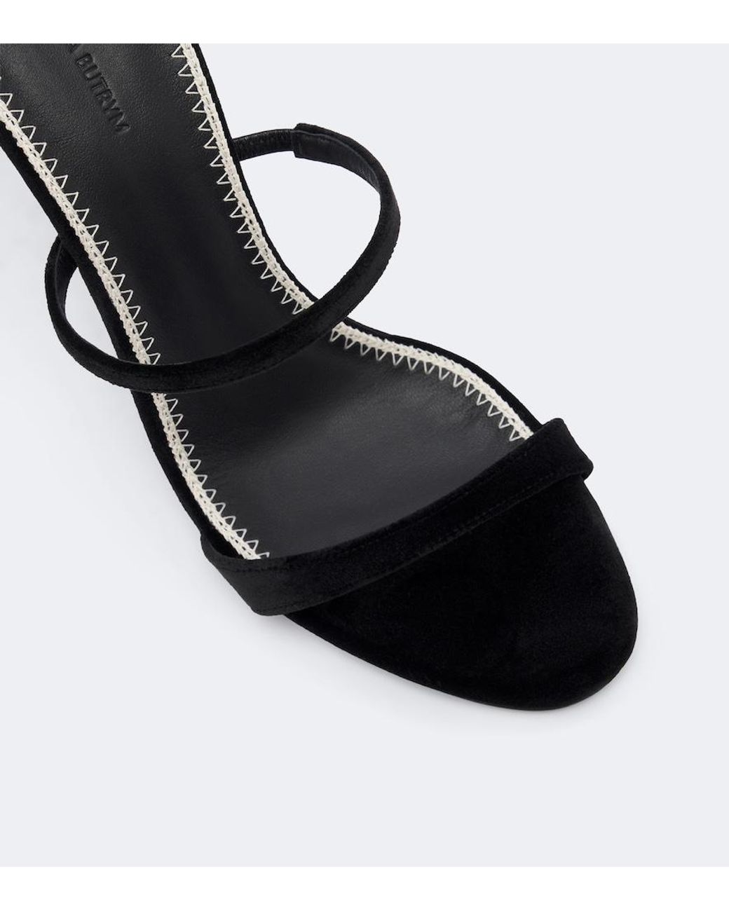 Magda Butrym Black Floral-Applique Velvet Mules