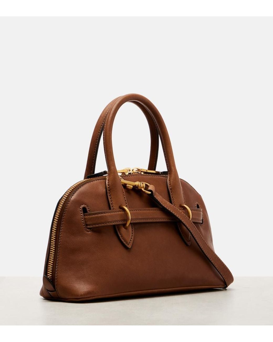 Miu Miu Brown Adventure Leather Tote Bag