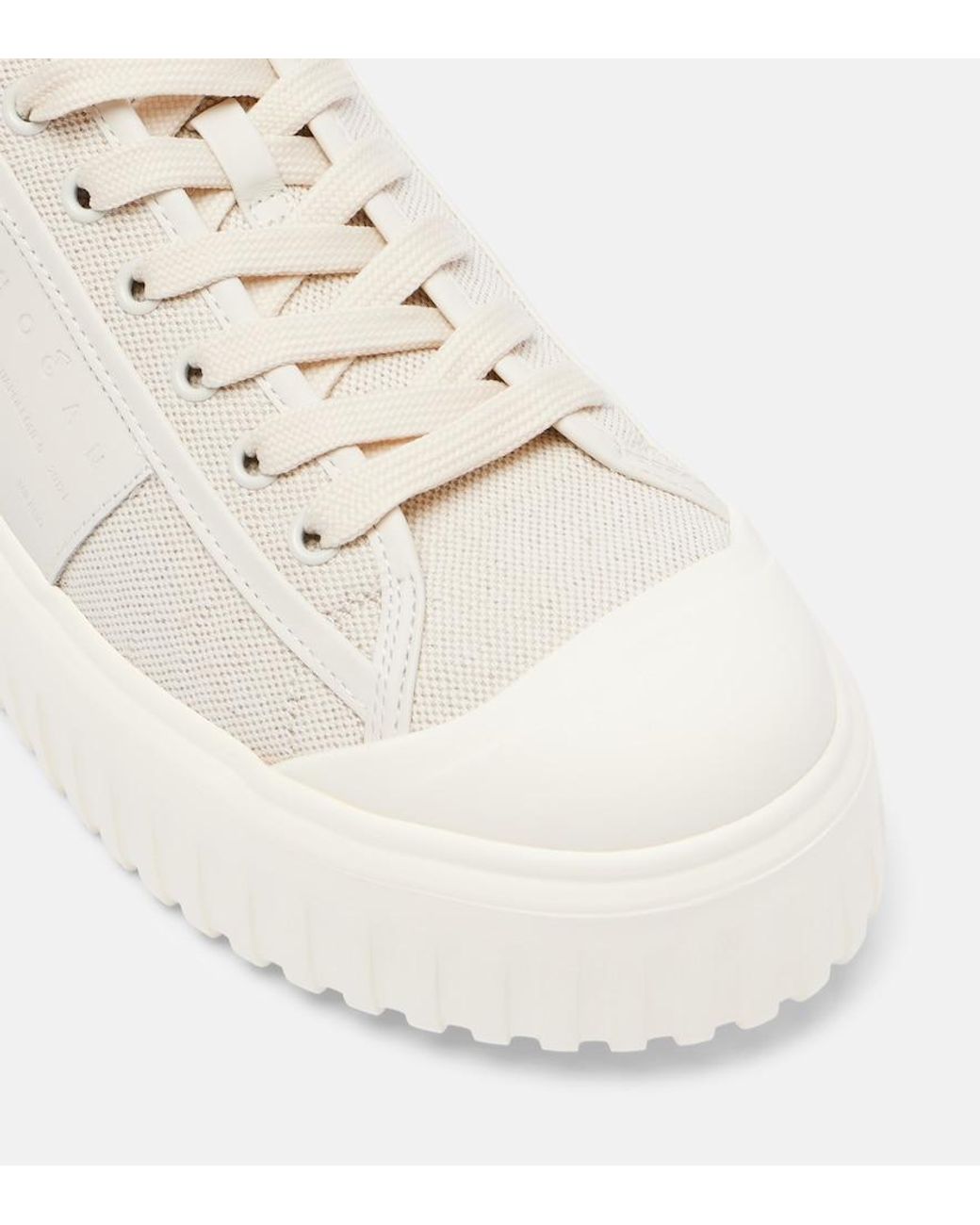 Hogan White H-Stripes Canvas And Leather Sneakers