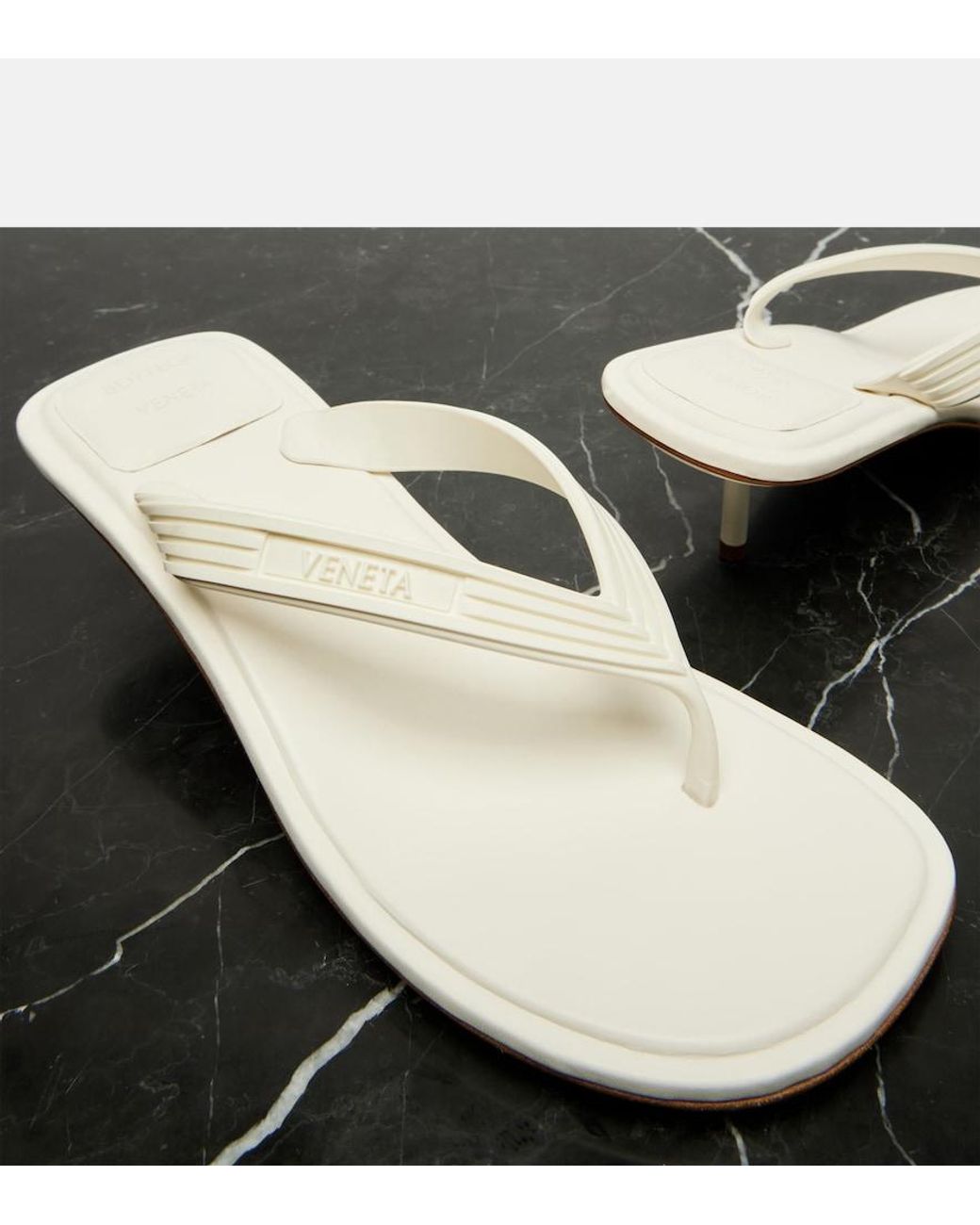 Bottega Veneta White Sampieri Thong Sandals
