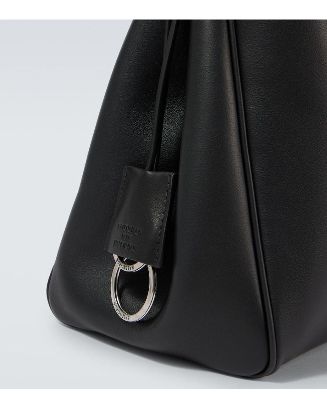 Balenciaga Black Rodeo Leather Messenger Bag for men