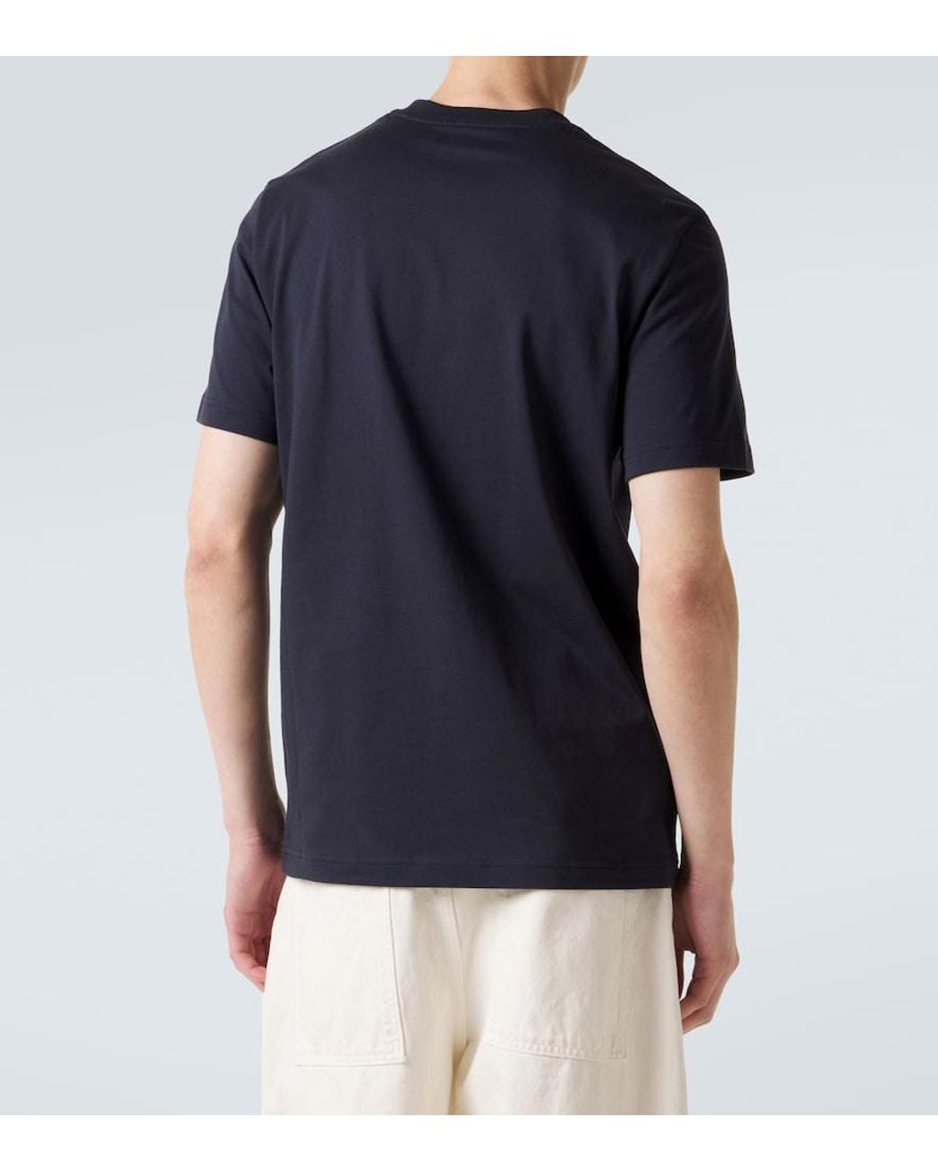 Moncler Blue Printed Cotton Jersey T-Shirt for men