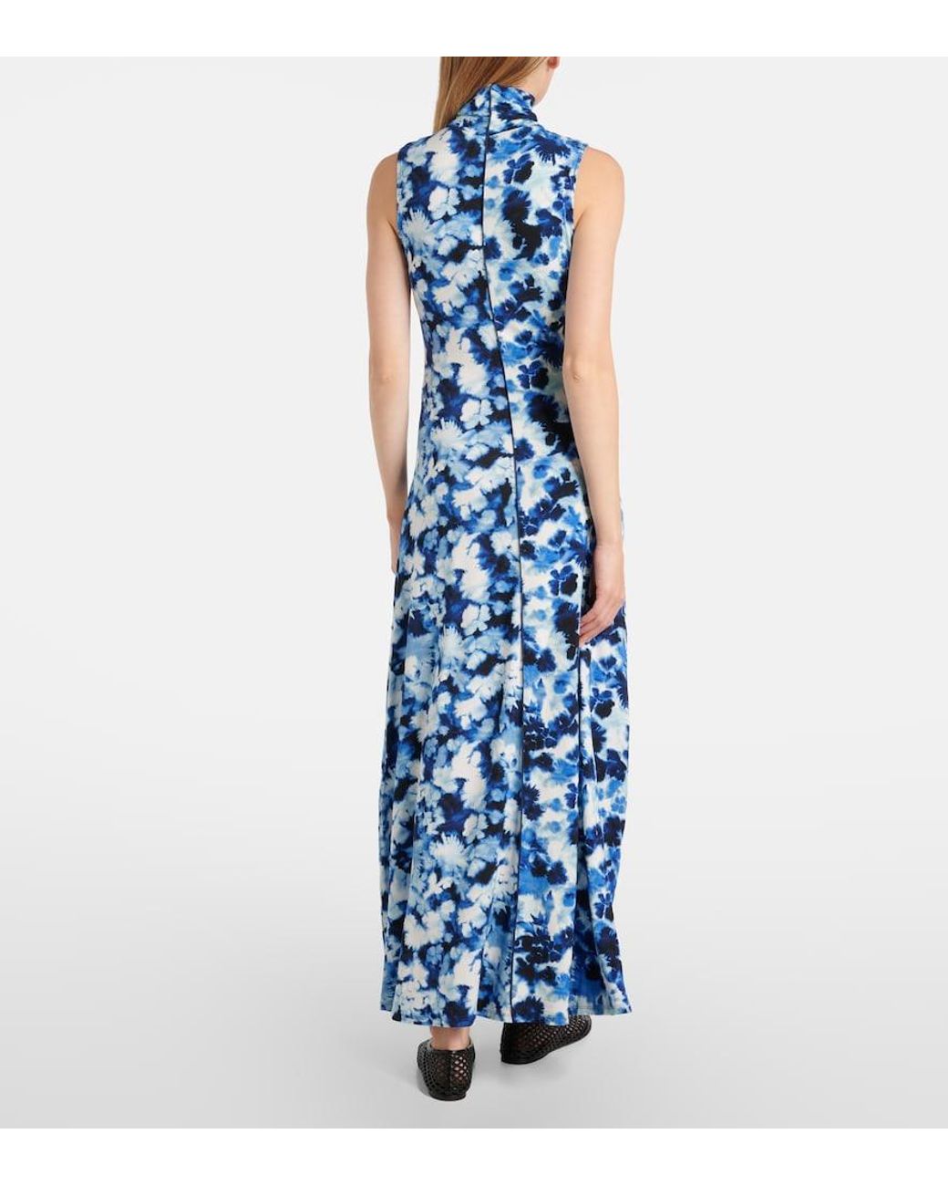 Proenza Schouler Blue Valentina Printed Jersey Maxi Dress