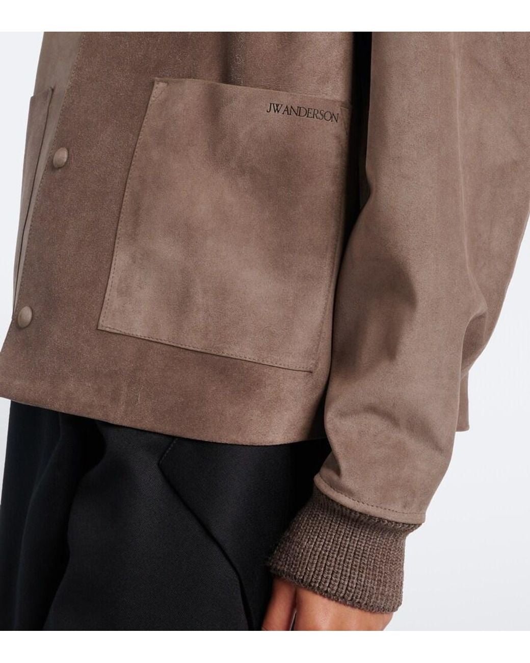 J.W. Anderson Brown Wool-Trimmed Suede Blouson Jacket