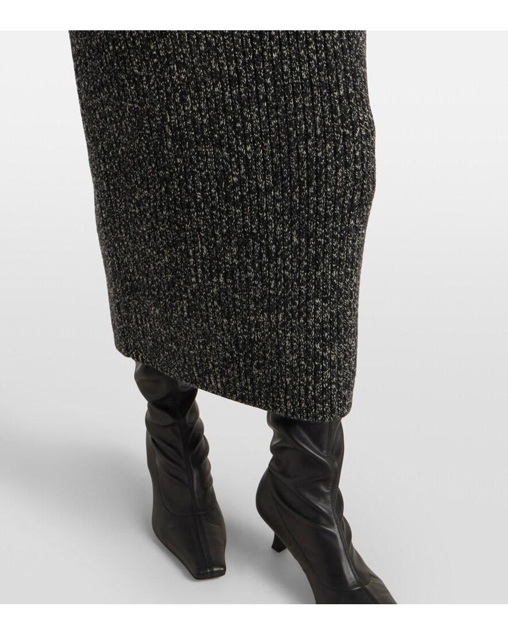 Max Mara Black Rodano Wool-Blend Pencil Skirt