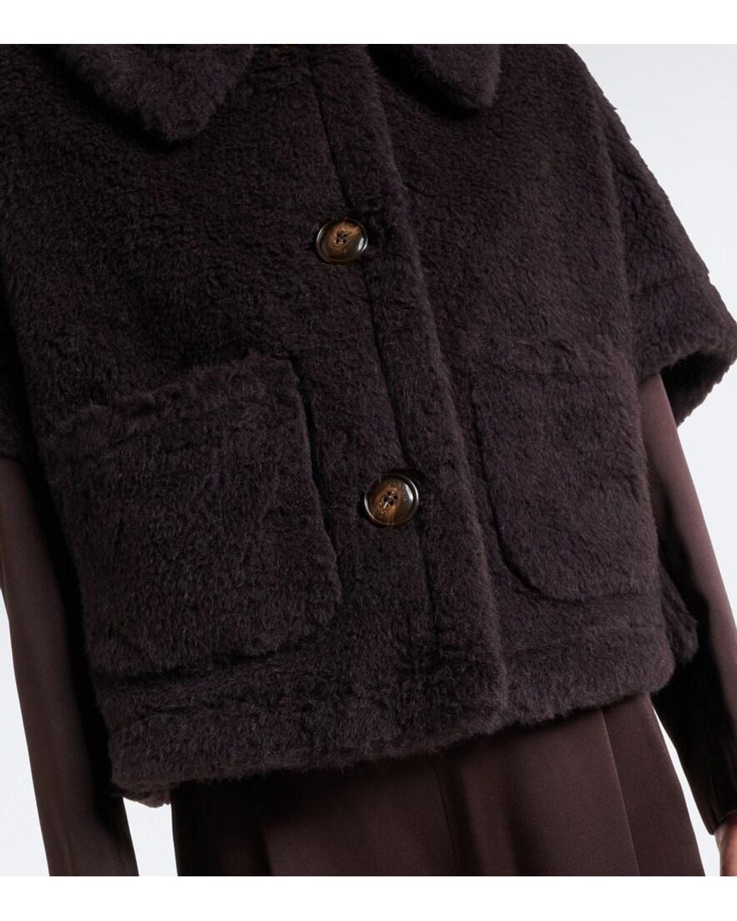 Max Mara Black Wool And Silk Teddy Jacket