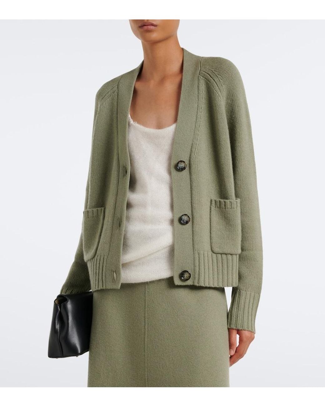 Jardin Des Orangers Green Virgin Wool And Cashmere Cardigan
