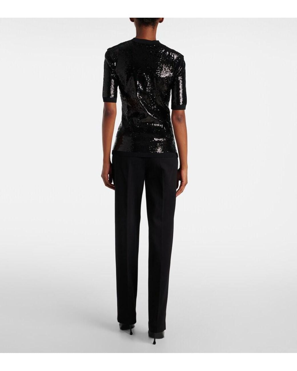 Rebecca Vallance Black Devyn Sequined Top