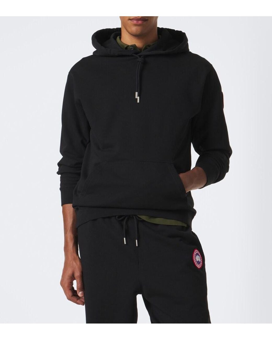 Canada Goose Black Loon Cotton Terry Hoodie for men