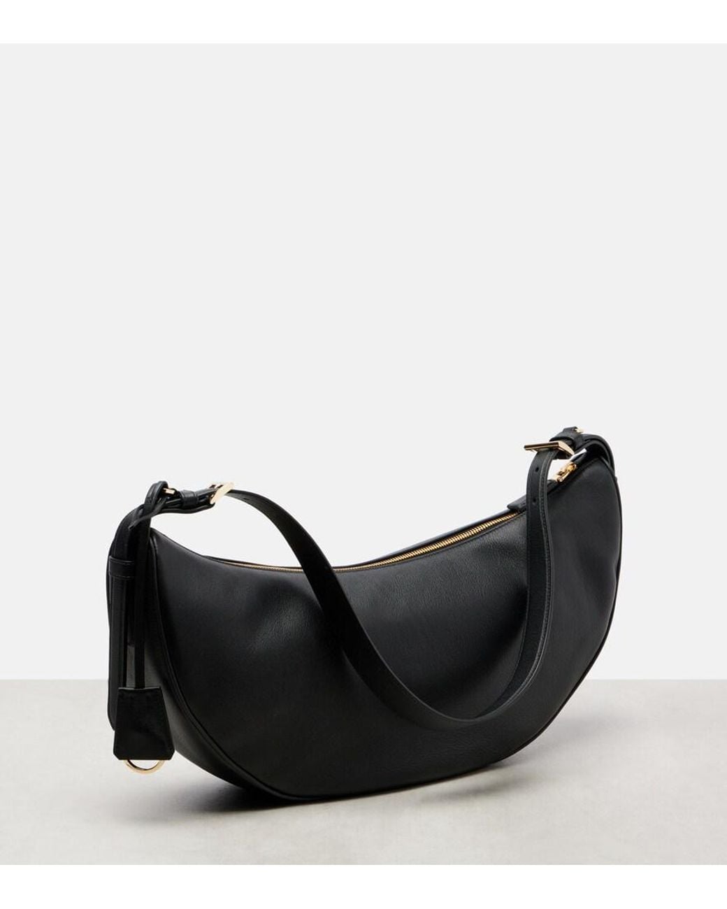 Prada Black Demi-Lune Large Leather Shoulder Bag