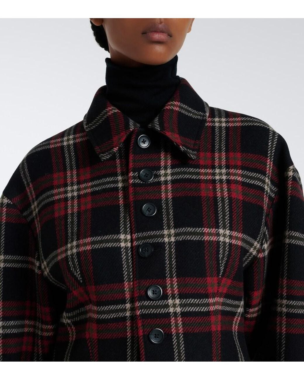 Polo Ralph Lauren Black Plaid Wool-Blend Tweed Jacket