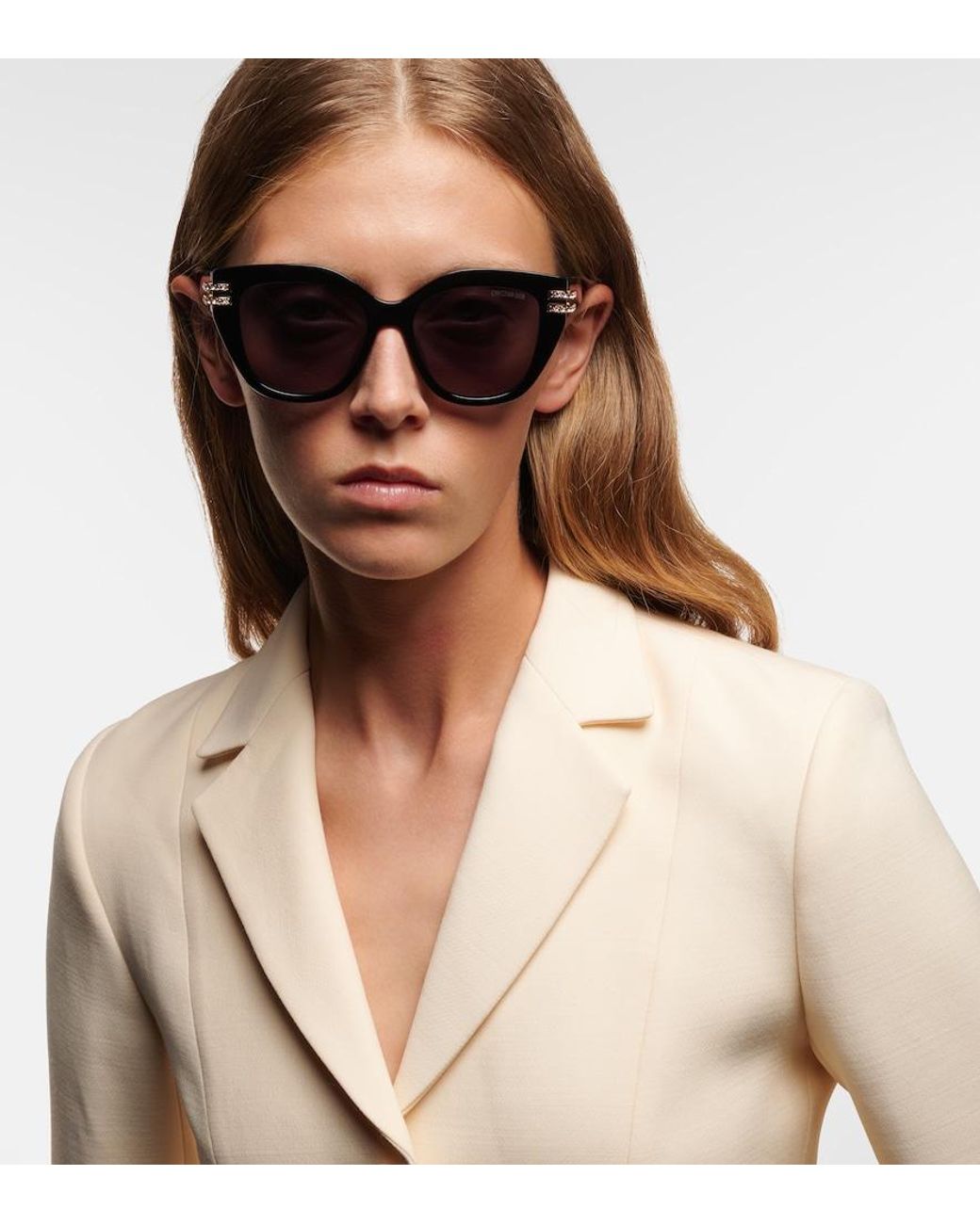 Dior Blue Cdior B4I Embellished Square Sunglasses