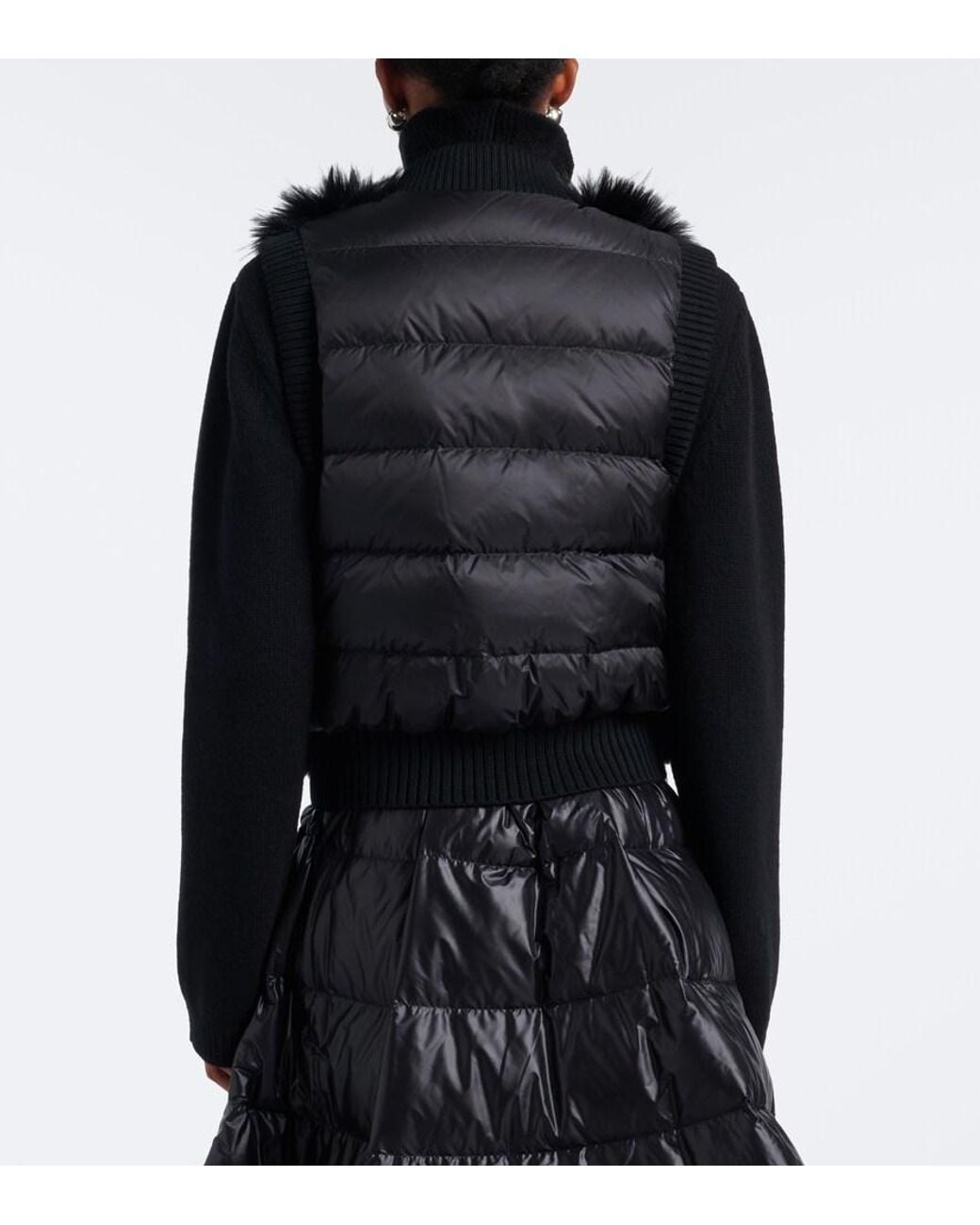 Moncler Black Down-Paneled Vest