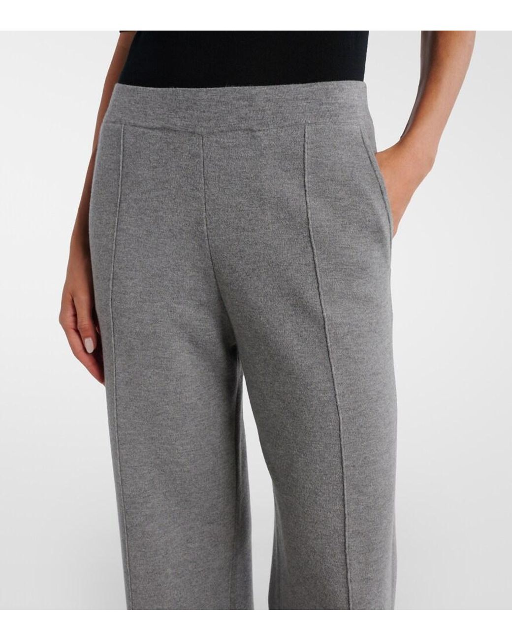 Max Mara Gray Arno High-Rise Sweatpants
