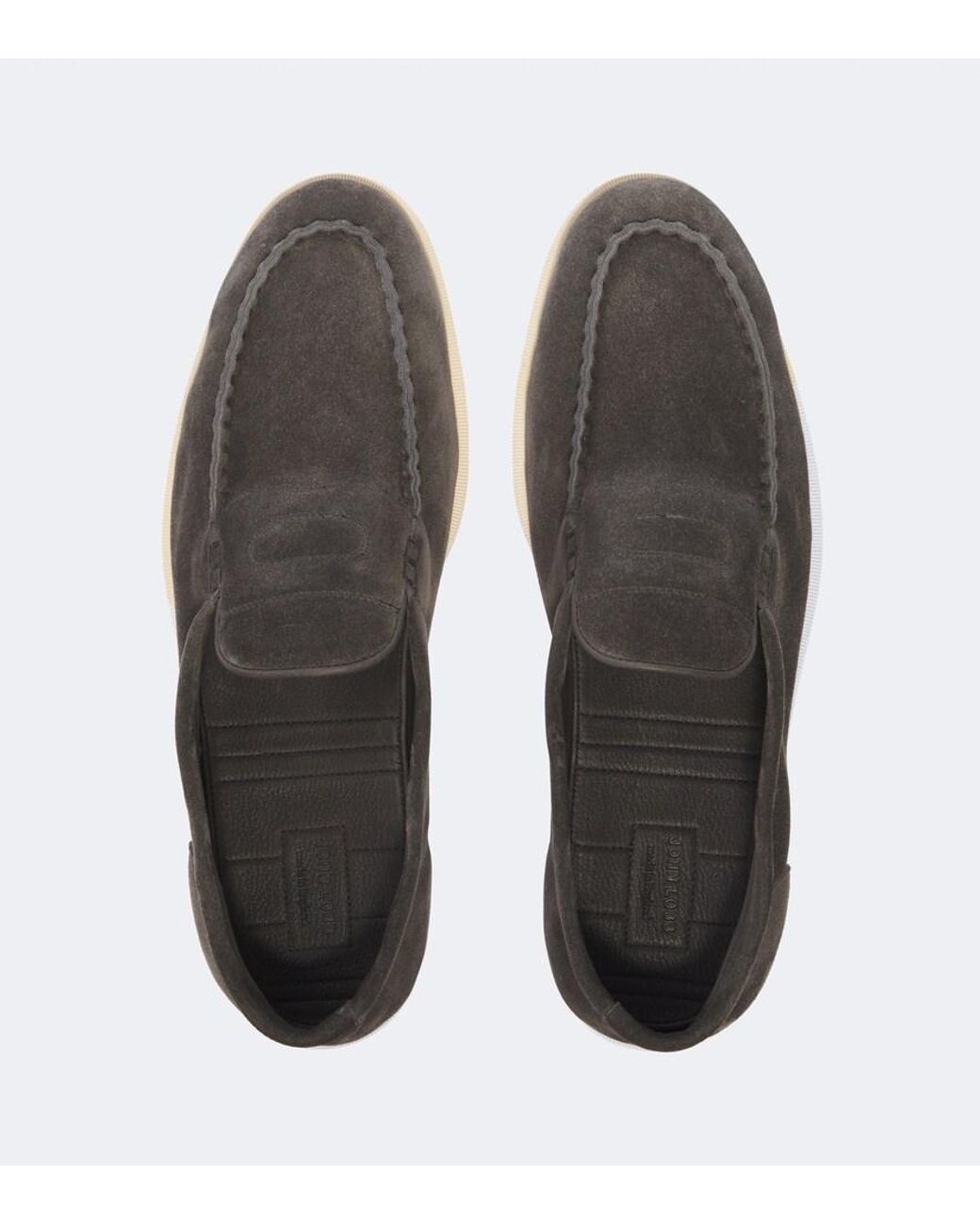 John Lobb Black Pace Suede Loafers for men