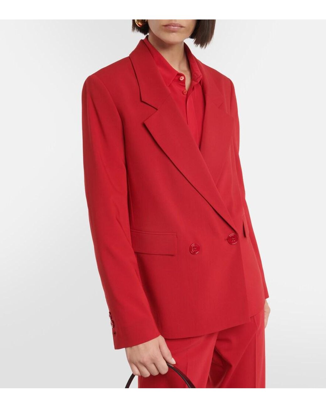 Dorothee Schumacher Red Modern Sophistication Blazer