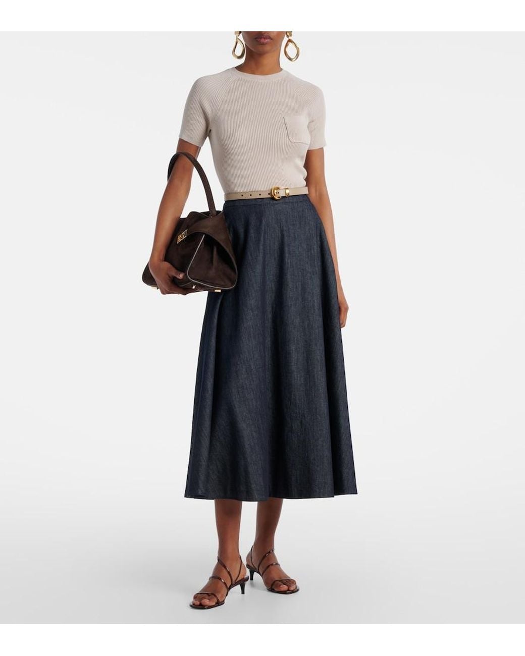 Max Mara White Berlino Ribbed-Knit Cotton Top