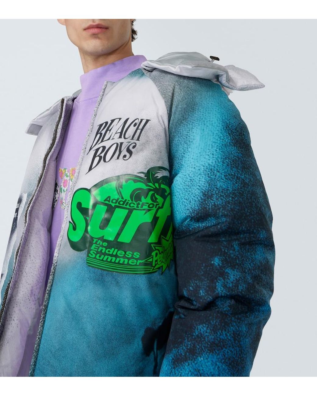 ERL Blue Printed Puffer Jacket for men