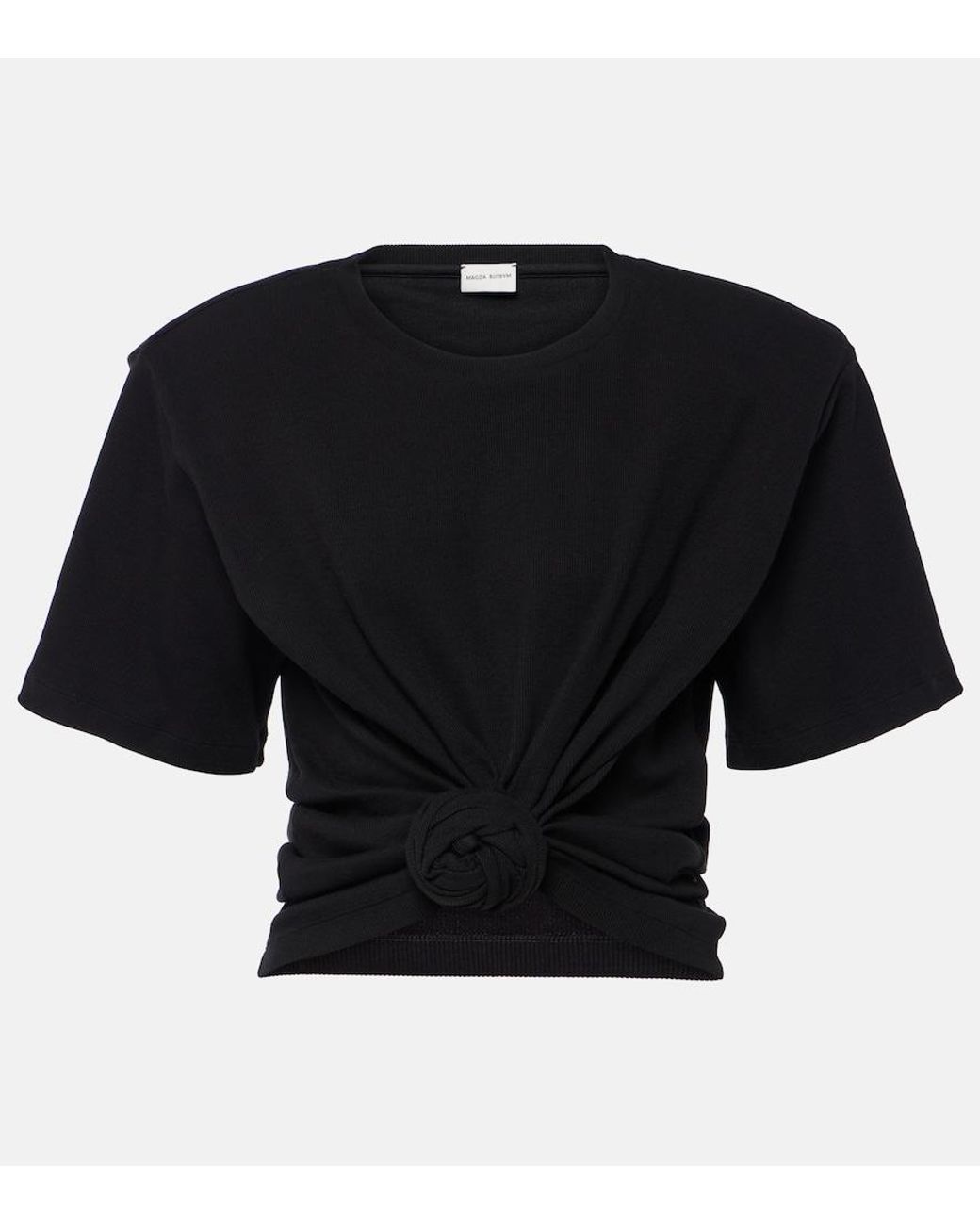 Magda Butrym Black Cotton-Blend Top