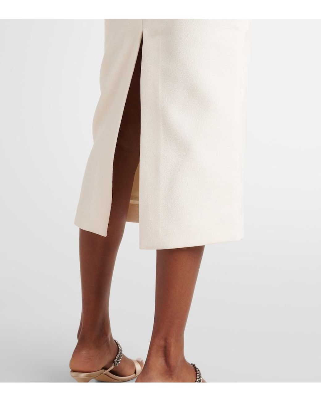 Rebecca Vallance Natural Embellished Crepe Cocktail Dress