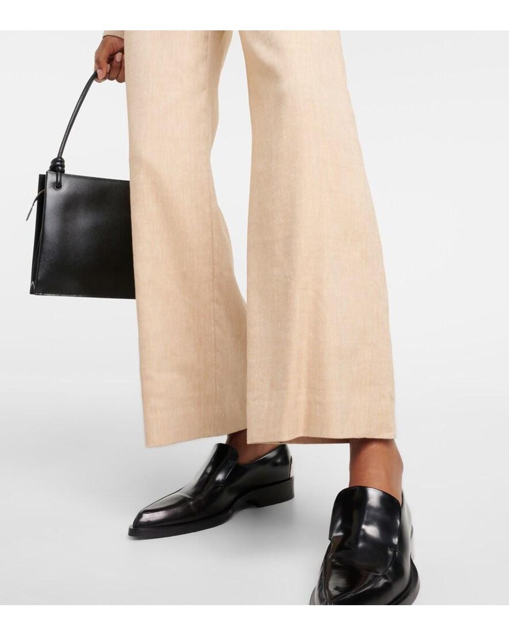 Veronica Beard Natural Aubrie Linen-Blend Cropped Pants
