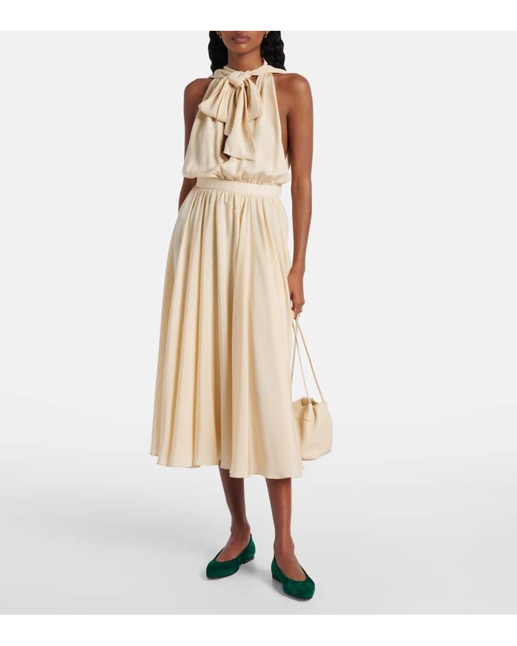 Loro Piana Green Primula Suede Ballet Flats