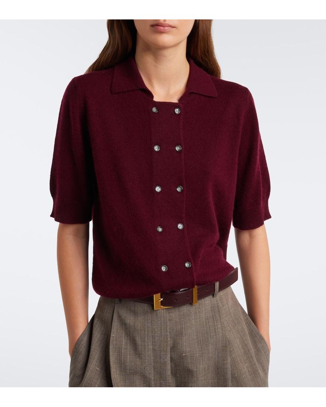 Jardin Des Orangers Red Wool And Cashmere Cardigan