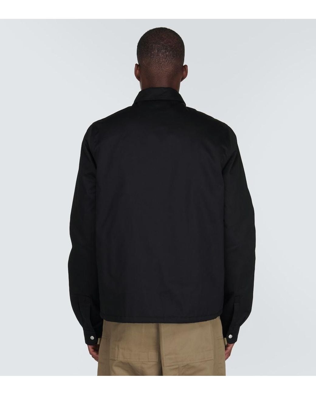 Rick Owens Black Cotton Twill Jacket for men