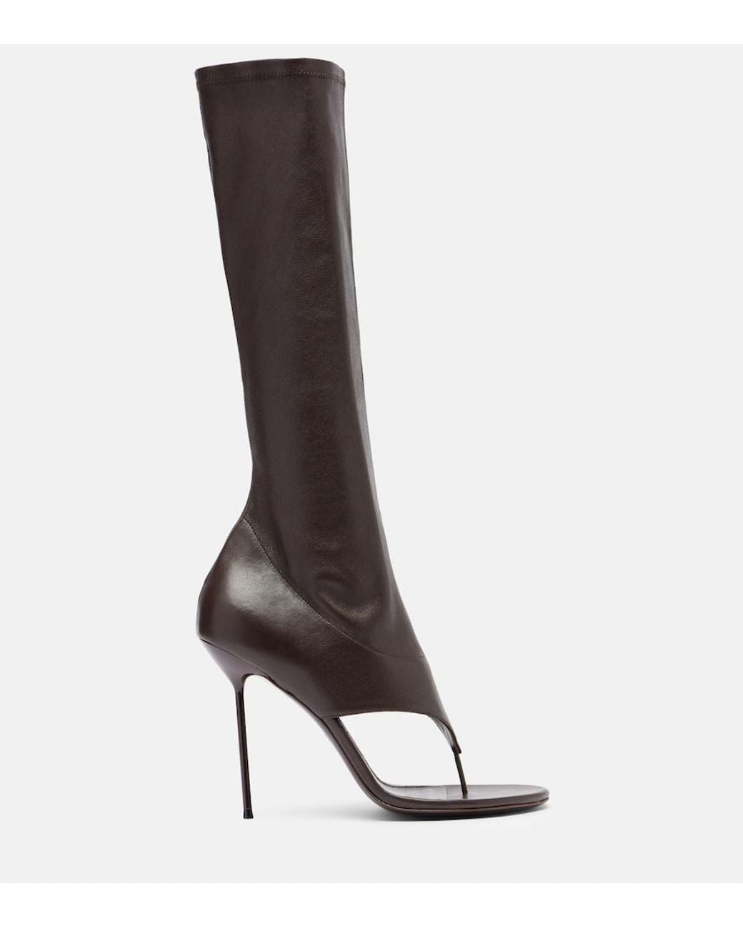 Paris Texas Black Lidia 105 Leather Knee-High Boots